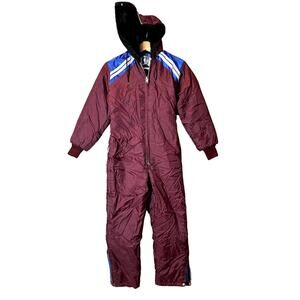 Vintage 70s United Pioneer Snowmobile Suit Ski Pants One Piece Snowsuit Boys M
